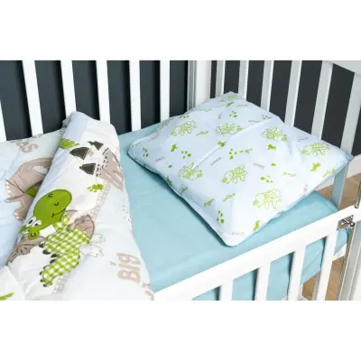 Kidboo Bebek Nevresim Seti Dino 3 Parça Çantalı 100X150 - 2