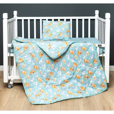 Kidboo Bebek Nevresim Seti Kedi 3 Parça Çantalı 100X150