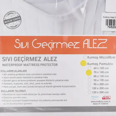 Kidboo Su Geçirmez Kaydırmaz Alez Pamuk 70X140 - 2