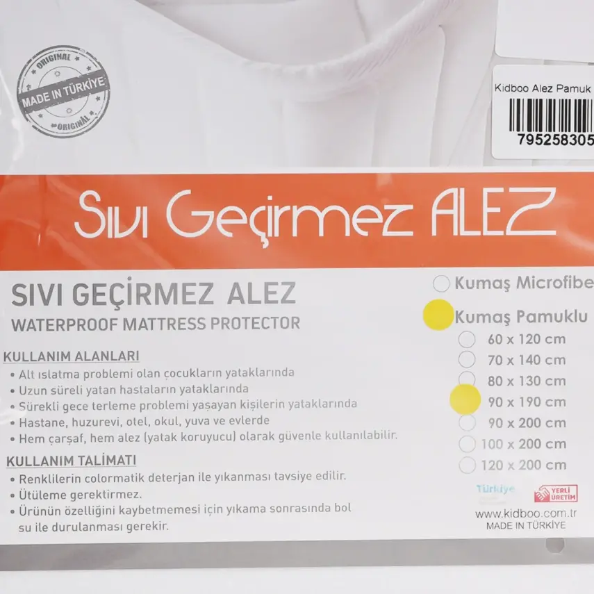 Kidboo Su Geçirmez Kaydırmaz Alez Pamuk 90X190 - 2
