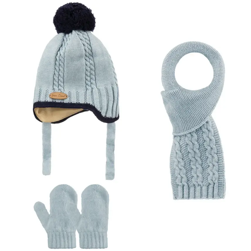 Kitti Eldiven Atkı Bere Takım 0-18 Ay Açık Mavi - 1