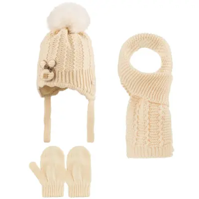 Kitti Eldiven Atkı Bere Takım 0-18 Ay Krem 