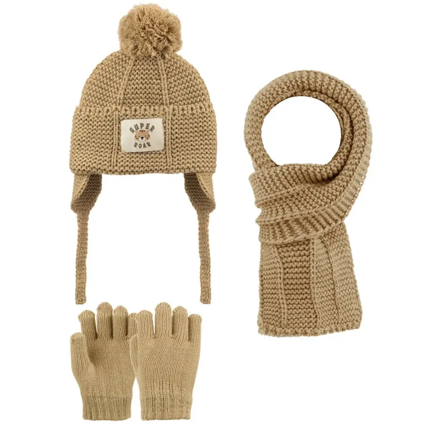 Kitti Eldiven Atkı Bere Takım 1-4 Yaş Amber Haki  - 1