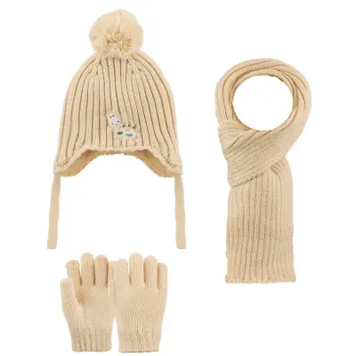 Kitti Eldiven Atkı Bere Takım 1-4 Yaş Bej 