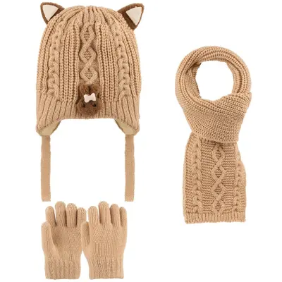Kitti Eldiven Atkı Bere Takım 1-4 Yaş Bej  