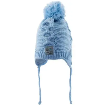 Kitti Erkek Bebek Kulaklı Bere Açık Mavi 0-18 Ay 