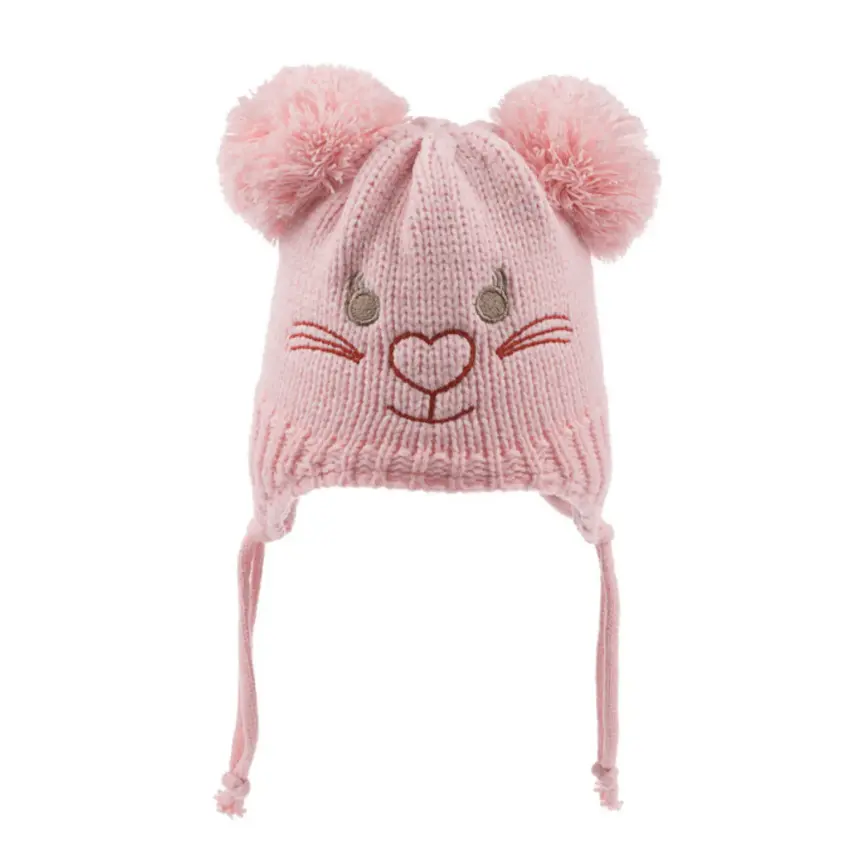 Kitti Kız Atkı Bere Eldiven Takım Açık Pembe - 3