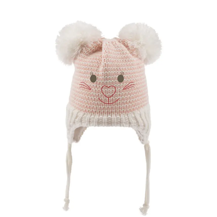 Kitti Kız Atkı Bere Eldiven Takım Krem - 4