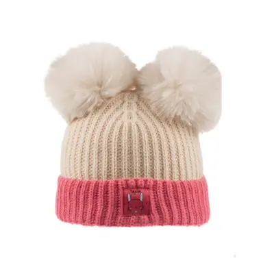 Kitti Kız Bebek Atkı Bere Eldiven Takım Koyu Pembe - 2