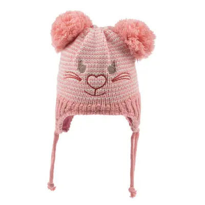 Kitti Kız Bebek Kız Bebek Atkı Bere Eldiven Takım Gül Pembe - 3