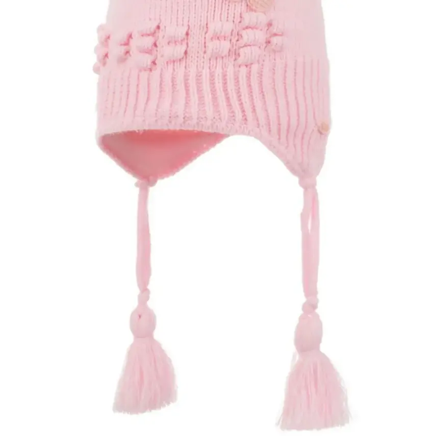 Kitti Kız Bebek Kulaklı Bere 1-4Yaş Açık Pembe  - 3