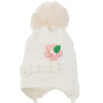 Kitti Kız Bebek Kulaklı Bere 1-4Yaş Krem  - 2