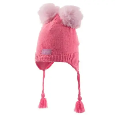 Kitti Kız Bebek Kulaklı Bere Açık Pembe 1-4Yaş  