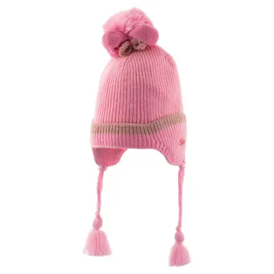 Kitti Kız Bebek Kulaklı Bere Pembe 1-4Yaş  - 3