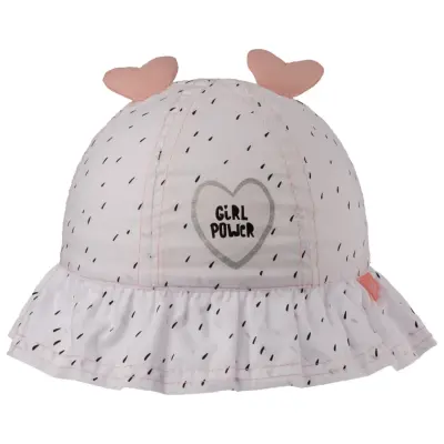 Kitti Kız Bebek Maksi Şapka 1-3Yaş Beyaz