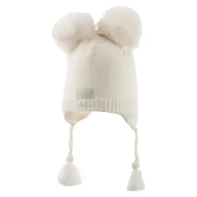 Kitti Kız Bere Kulaklı Krem 1-4Yaş Asortili 