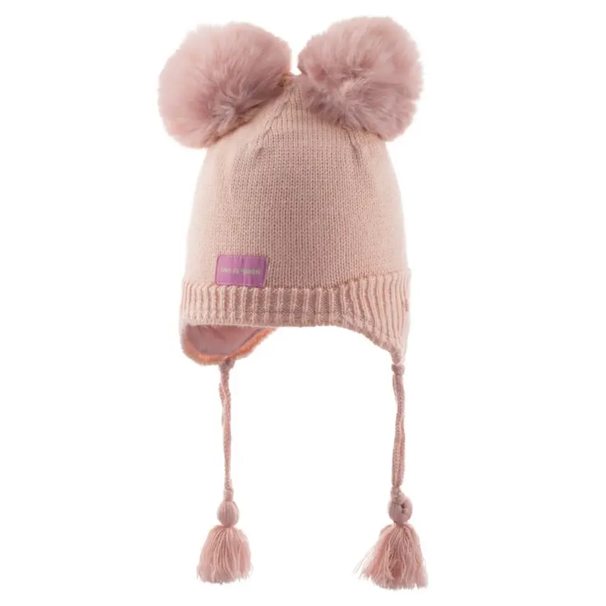 Kitti Kız Bere Kulaklı Pudra 1-4Yaş Asortili - 1