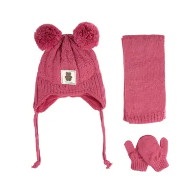 Kitti Kız Çocuk  Eldiven Atkı Bere Takım 0-18 Ay Menekşe 