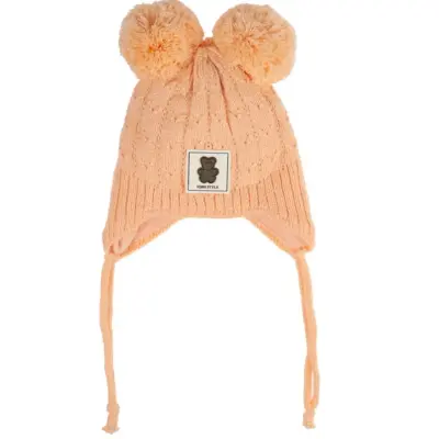 Kitti Kız Çocuk  Eldiven Atkı Bere Takım 0-18 Ay Şeftali  - 2