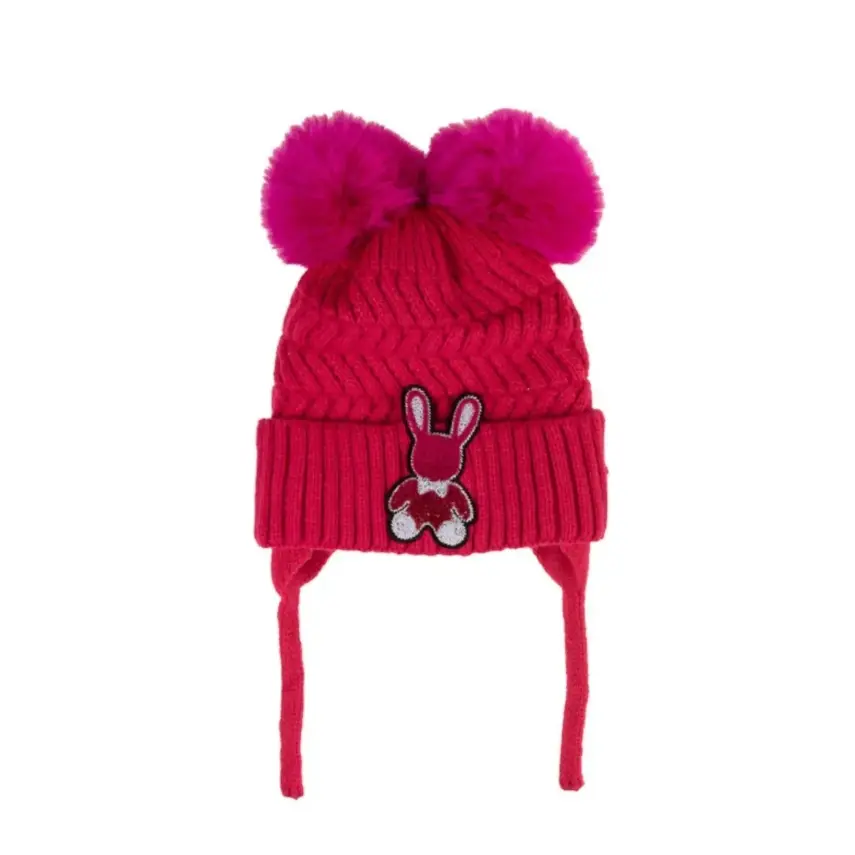 Kitti Kız Çocuk  Eldiven Atkı Bere Takım 1-4Yaş Fuşya  - 2