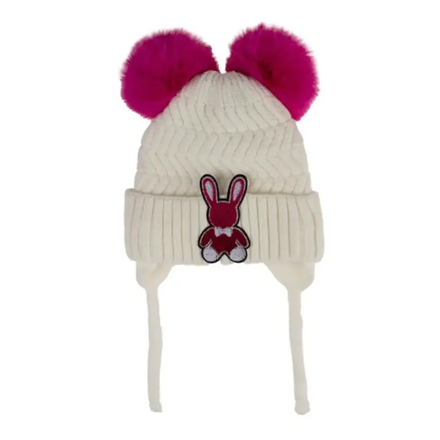 Kitti Kız Çocuk  Eldiven Atkı Bere Takım 1-4Yaş Krem  - 2