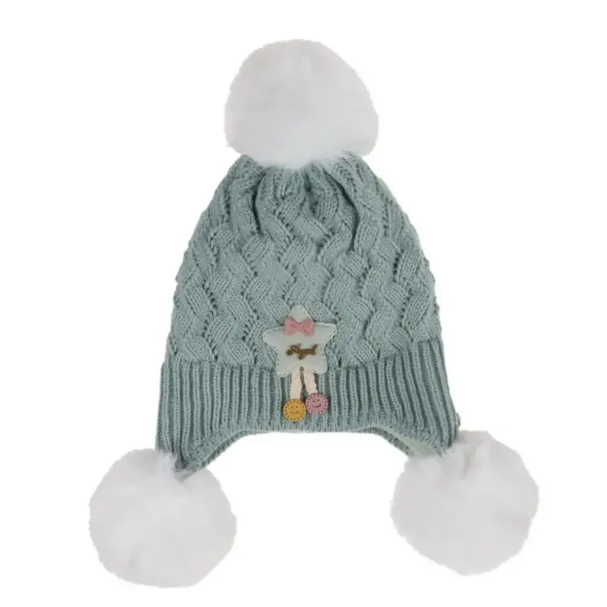 Kitti Kız Çocuk  Eldiven Atkı Bere Takım 1-4Yaş Mint - 3