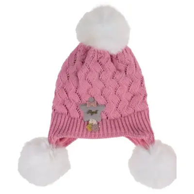 Kitti Kız Çocuk  Eldiven Atkı Bere Takım 1-4Yaş Pembe  - 3