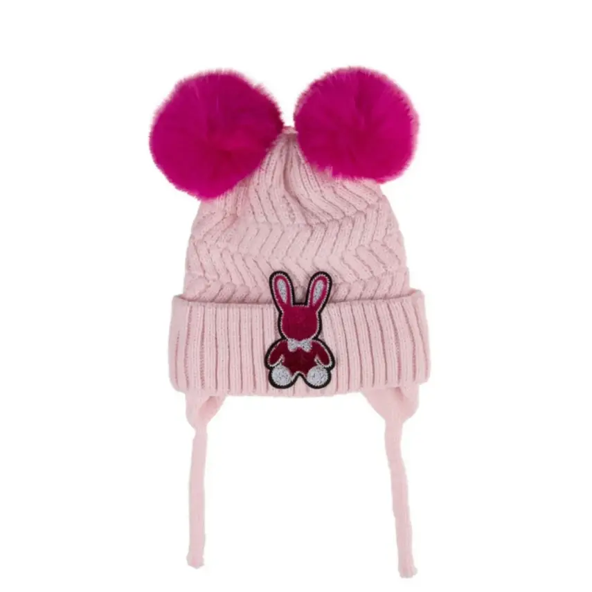 Kitti Kız Çocuk  Eldiven Atkı Bere Takım 1-4Yaş Soft Pembe  - 2