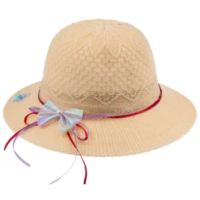 Kitti Merserize Kız Bebek Şapka 0-18 Ay Krem 