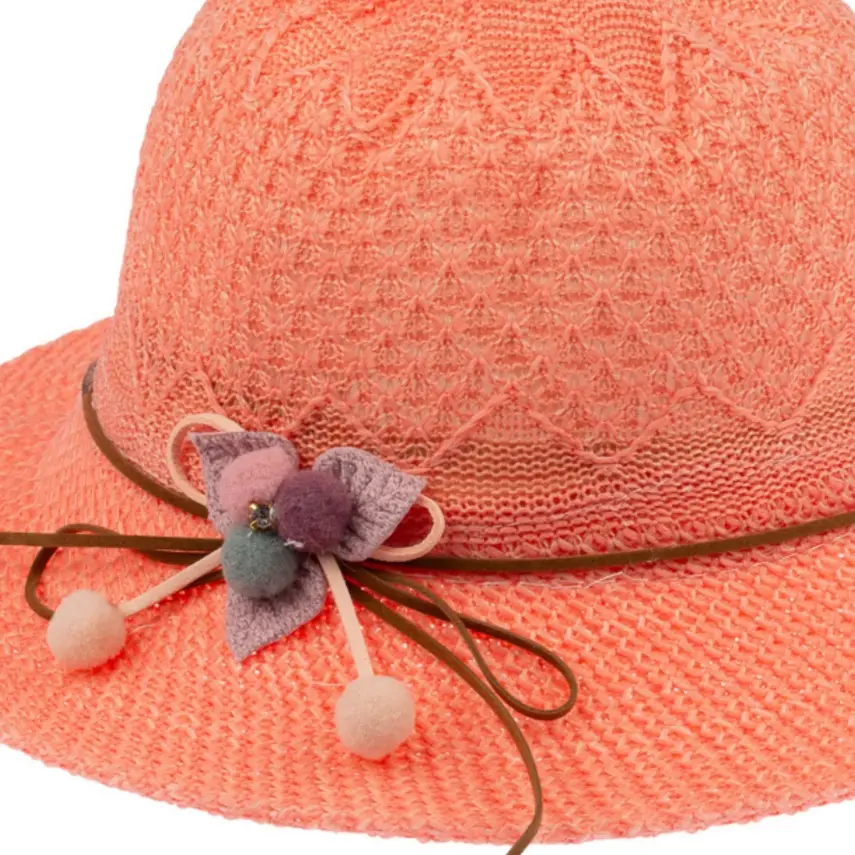 Kitti Merserize Kız Bebek Şapka 0-18 Ay Mercan - 2