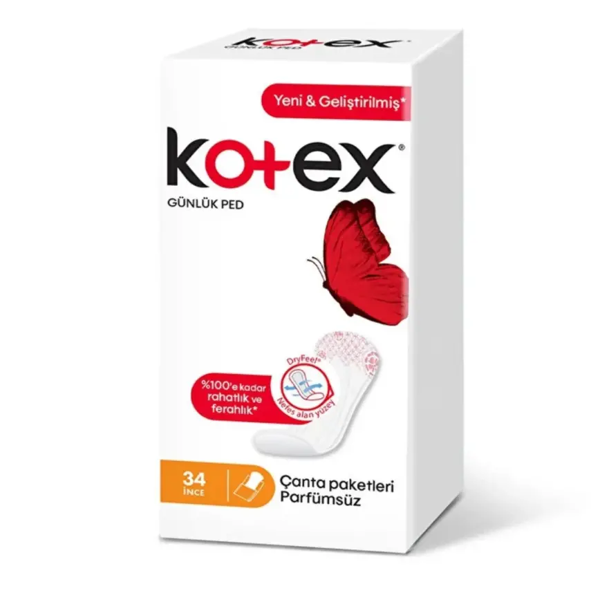 Kotex İnce Günlük Ped Parfümsüz 34'lü - 1