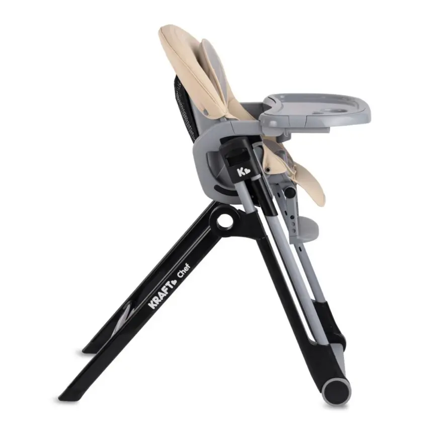 Kraft Chef Fonksiyonel Katlanabilir Çift Tepsili Mama Sandalyesi Beige - 7
