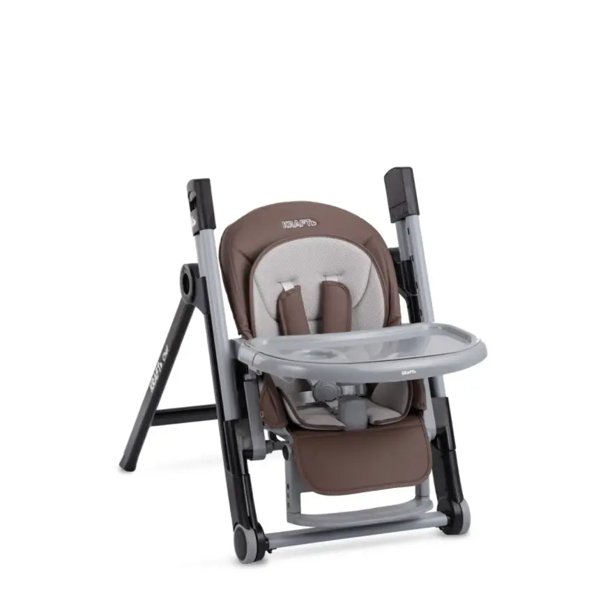 Kraft Chef Fonksiyonel Katlanabilir Çift Tepsili Mama Sandalyesi Cacao - 2