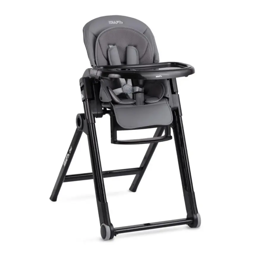 Kraft Chef Fonksiyonel Katlanabilir Çift Tepsili Mama Sandalyesi Grey - 1