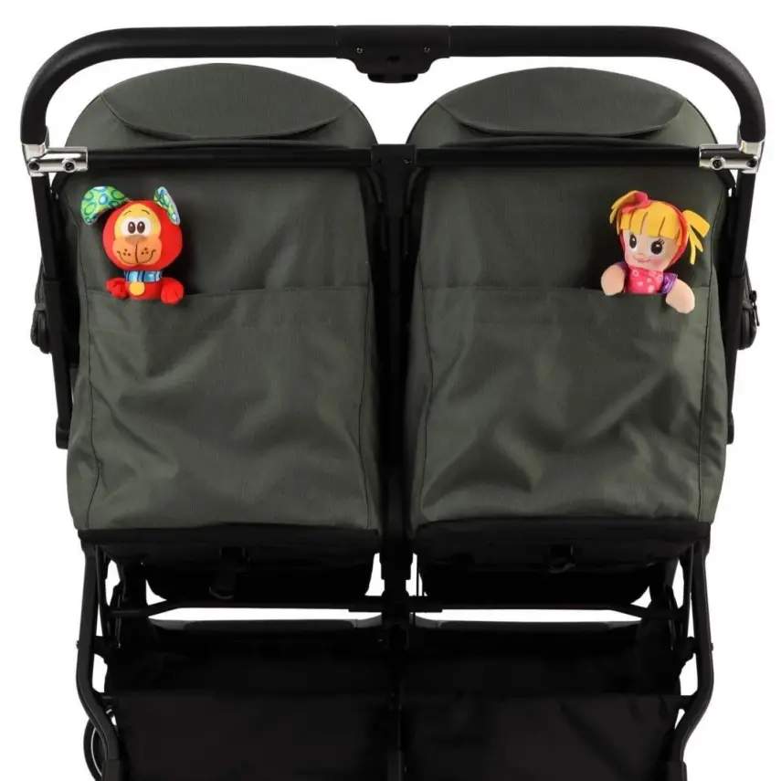 Kraft Duplo Tek Elle Katlanabilir İkiz Bebek Arabası Green - 19