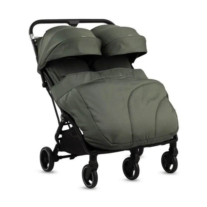 Kraft Duplo Tek Elle Katlanabilir İkiz Bebek Arabası Green - 3