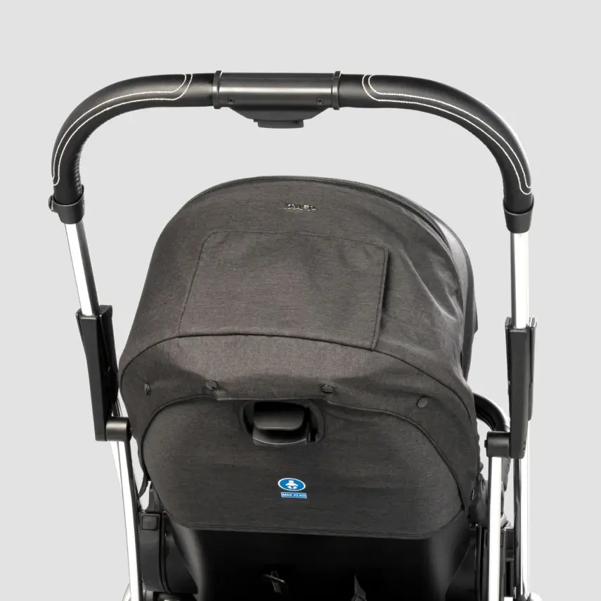 Kraft Kenya S Armor Plus Çift Yönlü Tek Elle Katlanabilir Kompakt Travel Sistem Bebek Arabası Black - 5