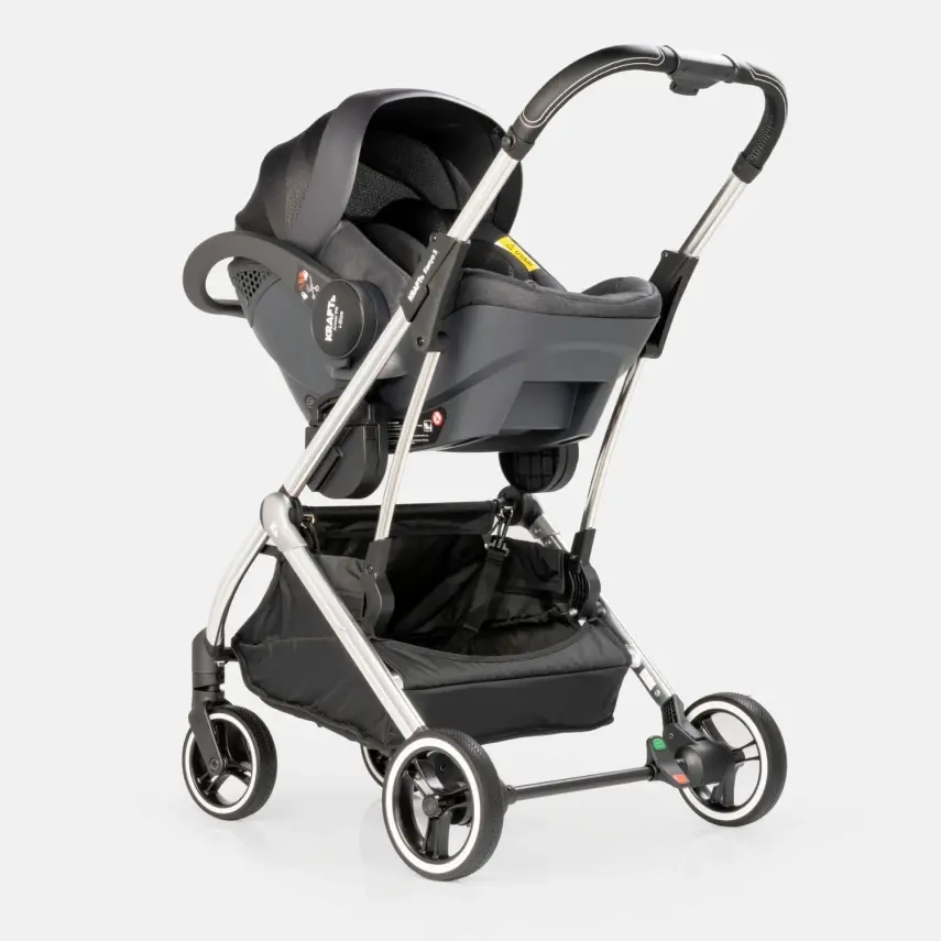 Kraft Kenya S Armor Plus Çift Yönlü Tek Elle Katlanabilir Kompakt Travel Sistem Bebek Arabası Black - 26