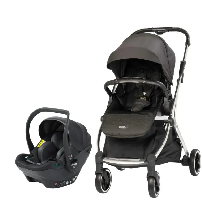 Kraft Kenya S Armor Plus Çift Yönlü Tek Elle Katlanabilir Kompakt Travel Sistem Bebek Arabası Black - 1