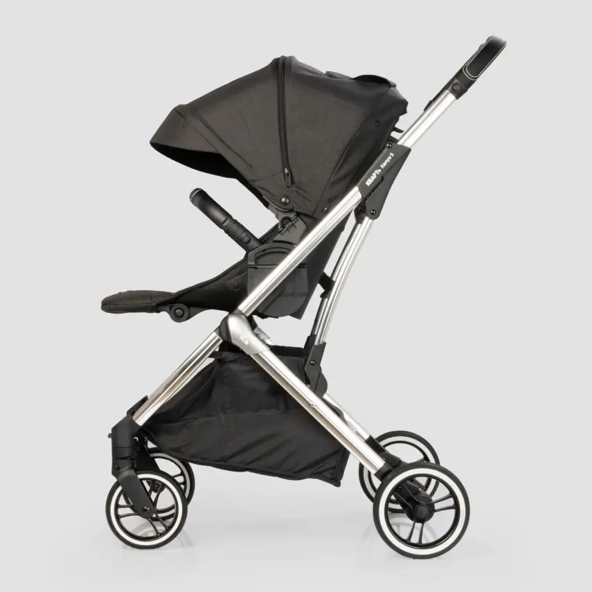 Kraft Kenya S Armor Plus Çift Yönlü Tek Elle Katlanabilir Kompakt Travel Sistem Bebek Arabası Black - 30