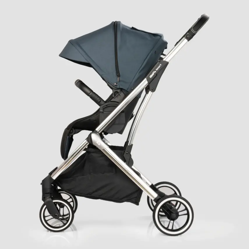 Kraft Kenya S Armor Plus Çift Yönlü Tek Elle Katlanabilir Kompakt Travel Sistem Bebek Arabası Blue - 5