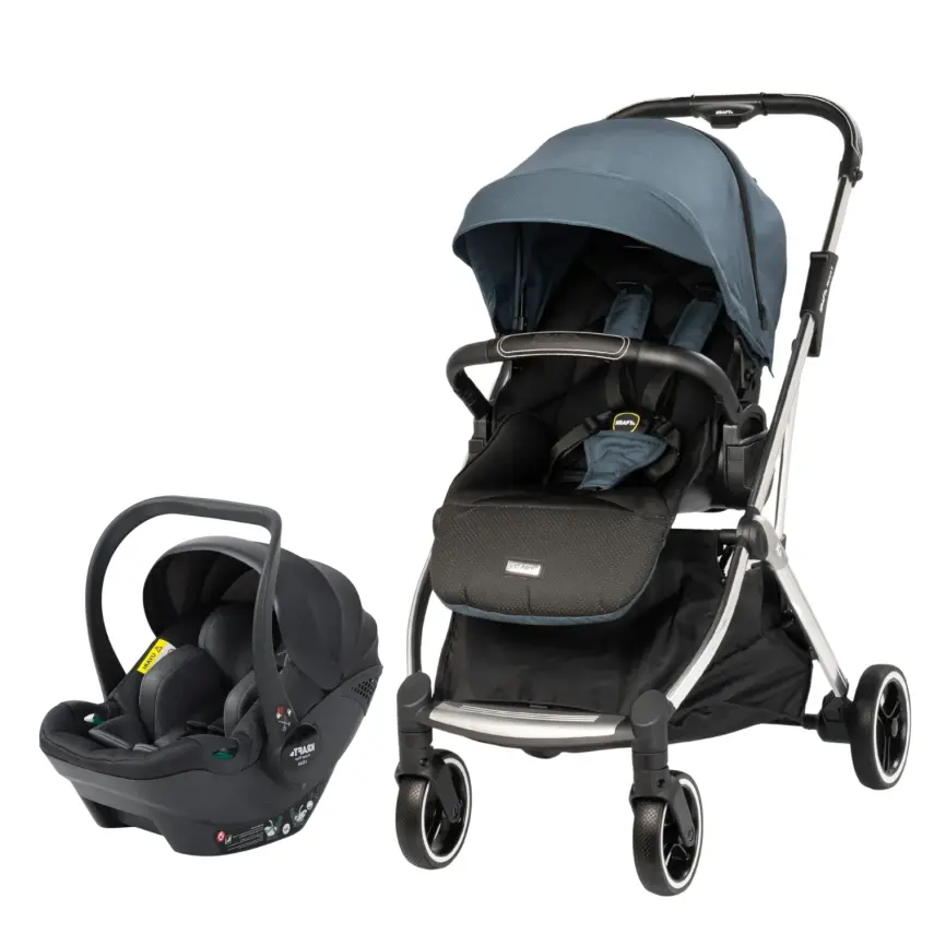 Kraft Kenya S Armor Plus Çift Yönlü Tek Elle Katlanabilir Kompakt Travel Sistem Bebek Arabası Blue - 1