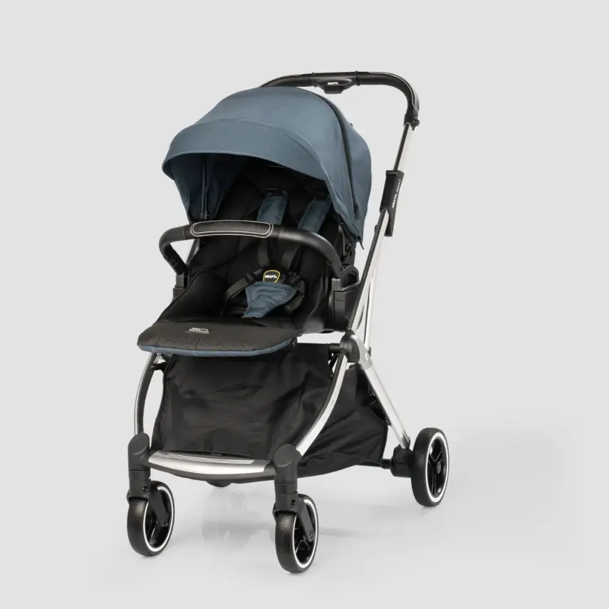 Kraft Kenya S Armor Plus Çift Yönlü Tek Elle Katlanabilir Kompakt Travel Sistem Bebek Arabası Blue - 7