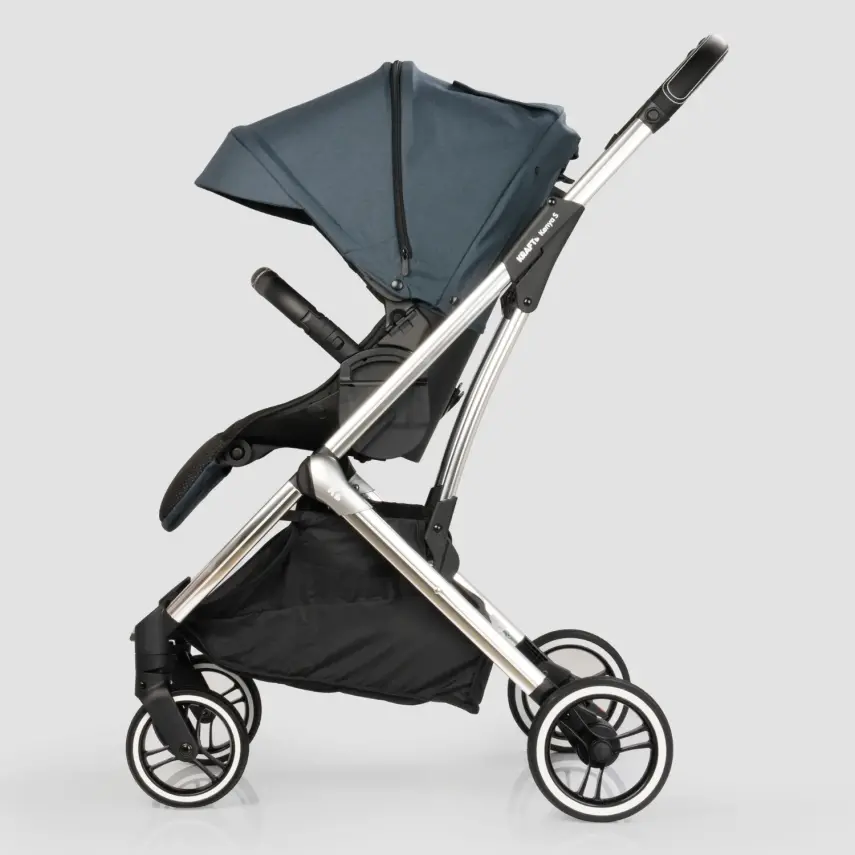 Kraft Kenya S Armor Plus Çift Yönlü Tek Elle Katlanabilir Kompakt Travel Sistem Bebek Arabası Blue - 14