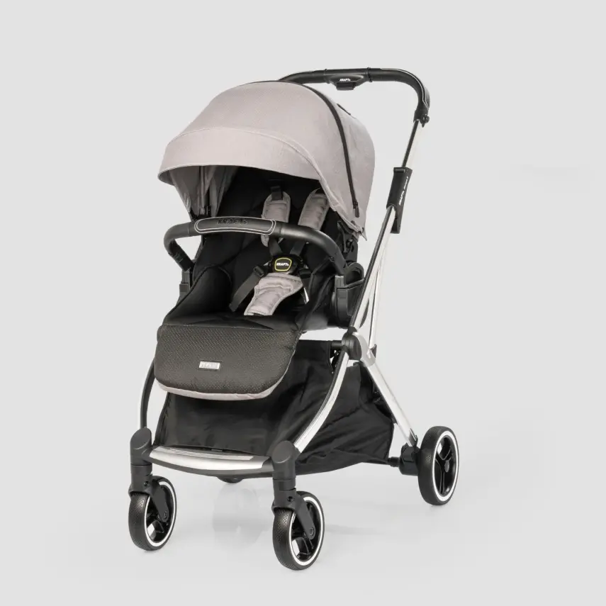 Kraft Kenya S Armor Plus Çift Yönlü Tek Elle Katlanabilir Kompakt Travel Sistem Bebek Arabası Grey - 4