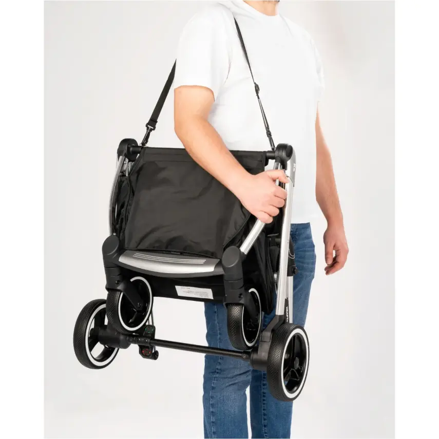 Kraft Kenya S Armor Plus Çift Yönlü Tek Elle Katlanabilir Kompakt Travel Sistem Bebek Arabası Grey - 27