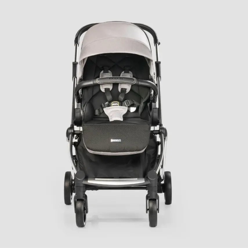 Kraft Kenya S Armor Plus Çift Yönlü Tek Elle Katlanabilir Kompakt Travel Sistem Bebek Arabası Grey - 30
