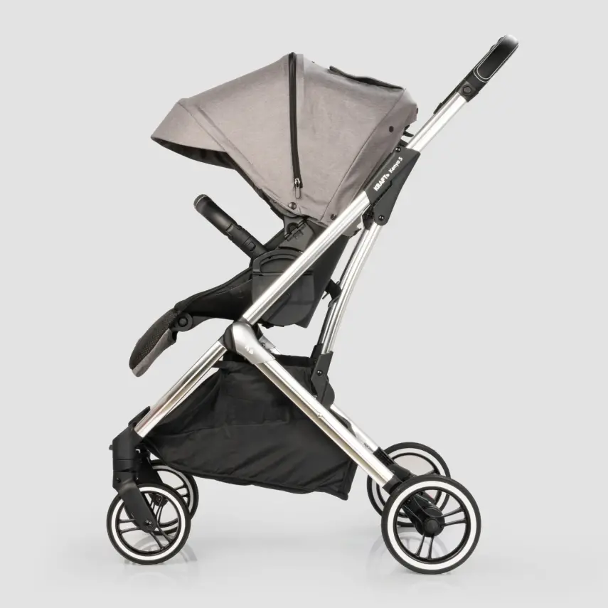 Kraft Kenya S Armor Plus Çift Yönlü Tek Elle Katlanabilir Kompakt Travel Sistem Bebek Arabası Grey - 9