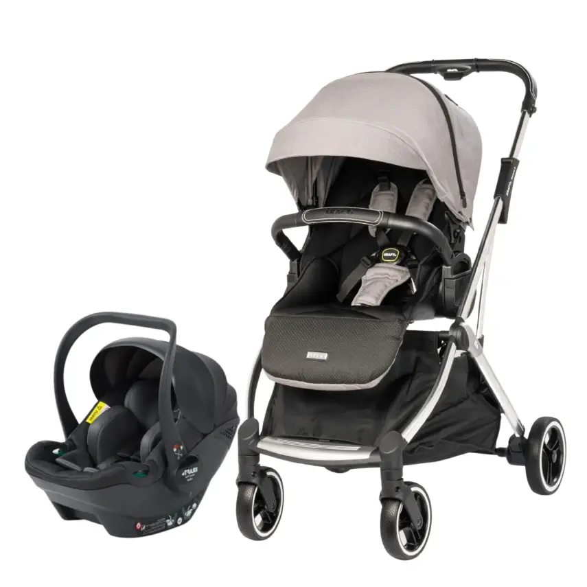 Kraft Kenya S Armor Plus Çift Yönlü Tek Elle Katlanabilir Kompakt Travel Sistem Bebek Arabası Grey - 1
