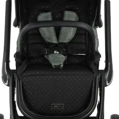 Kraft Kobe Çift Yönlü Doğumdan İtibaren 22 kg Taşıma 360° PU Tekerlek ile Mükemmel Manevra Sağlayan Bebek Arabası Black Green - 2